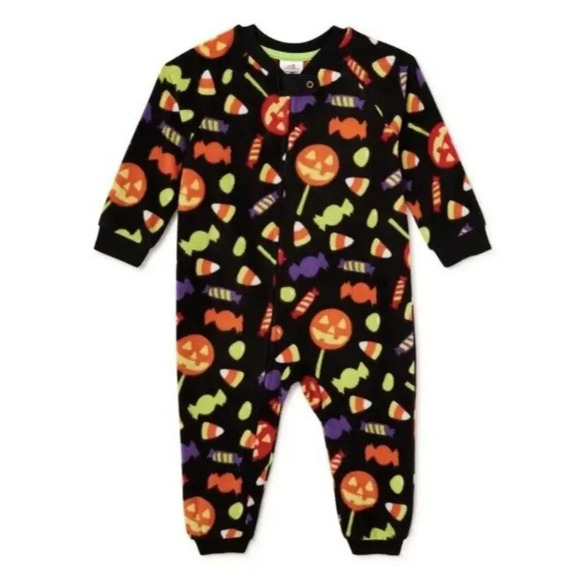 Halloween One Piece Sleeper for Infants Baby  6-9 MONTHS &  12 Months  Pajamas - Picture 1 of 7
